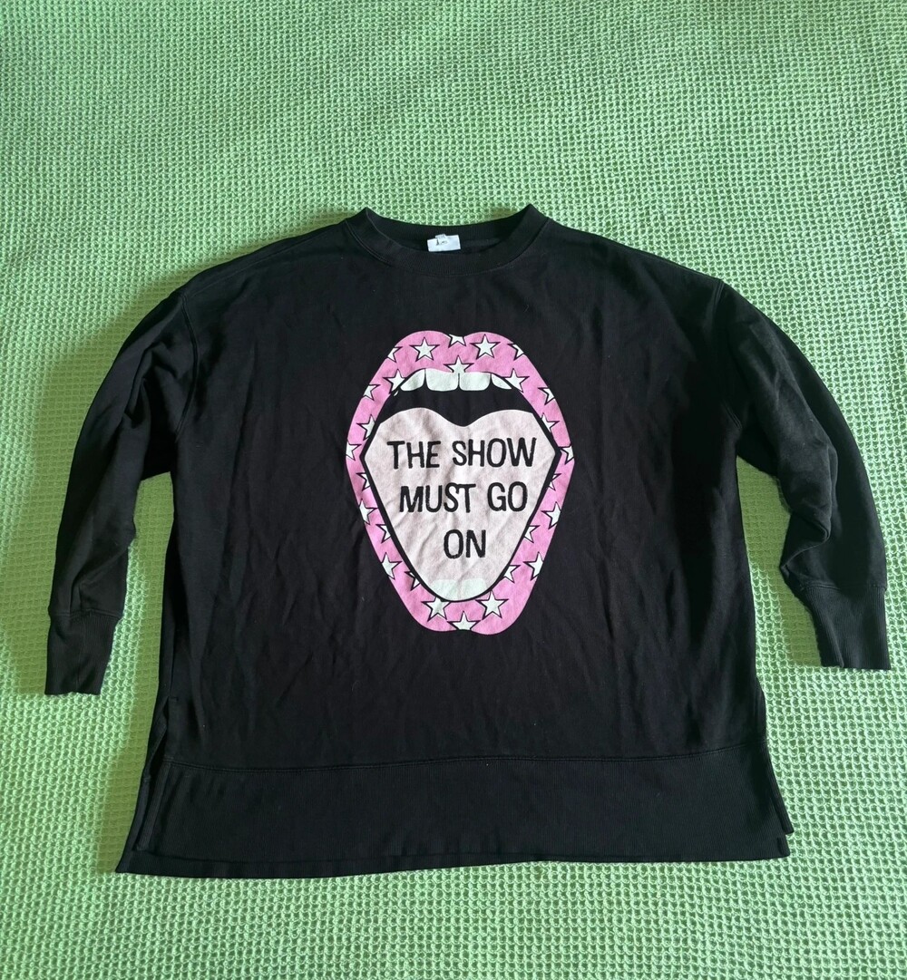Crown & Ivy Cabana The Show Must Go On Oversized Sweatshirt